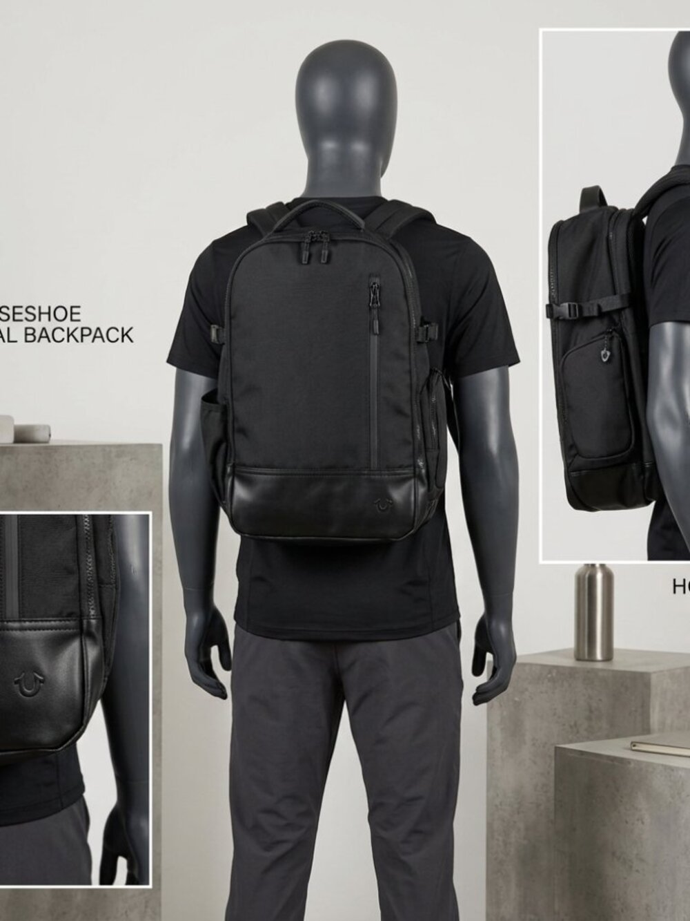 TRUE RELIGION Commuter BACKPACK Hemi Style BLACK Brand New with Tags TR105025